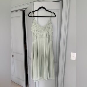 Reiss Thora Pleated Front Midi Dress Aqua Pastel Green Size 6